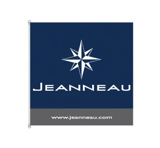Drapeau Jeanneau fond bleu 2m x 2m