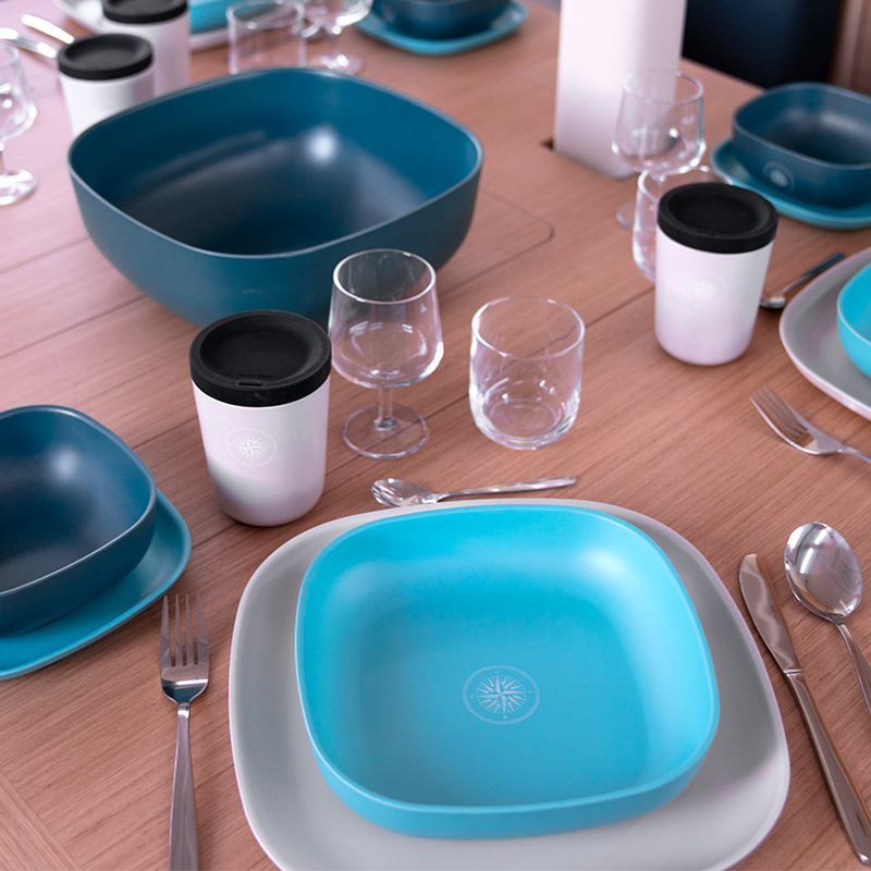 2 Pièces Vaisselle Bambou Noël - Assiette Noël Plateau Service Table